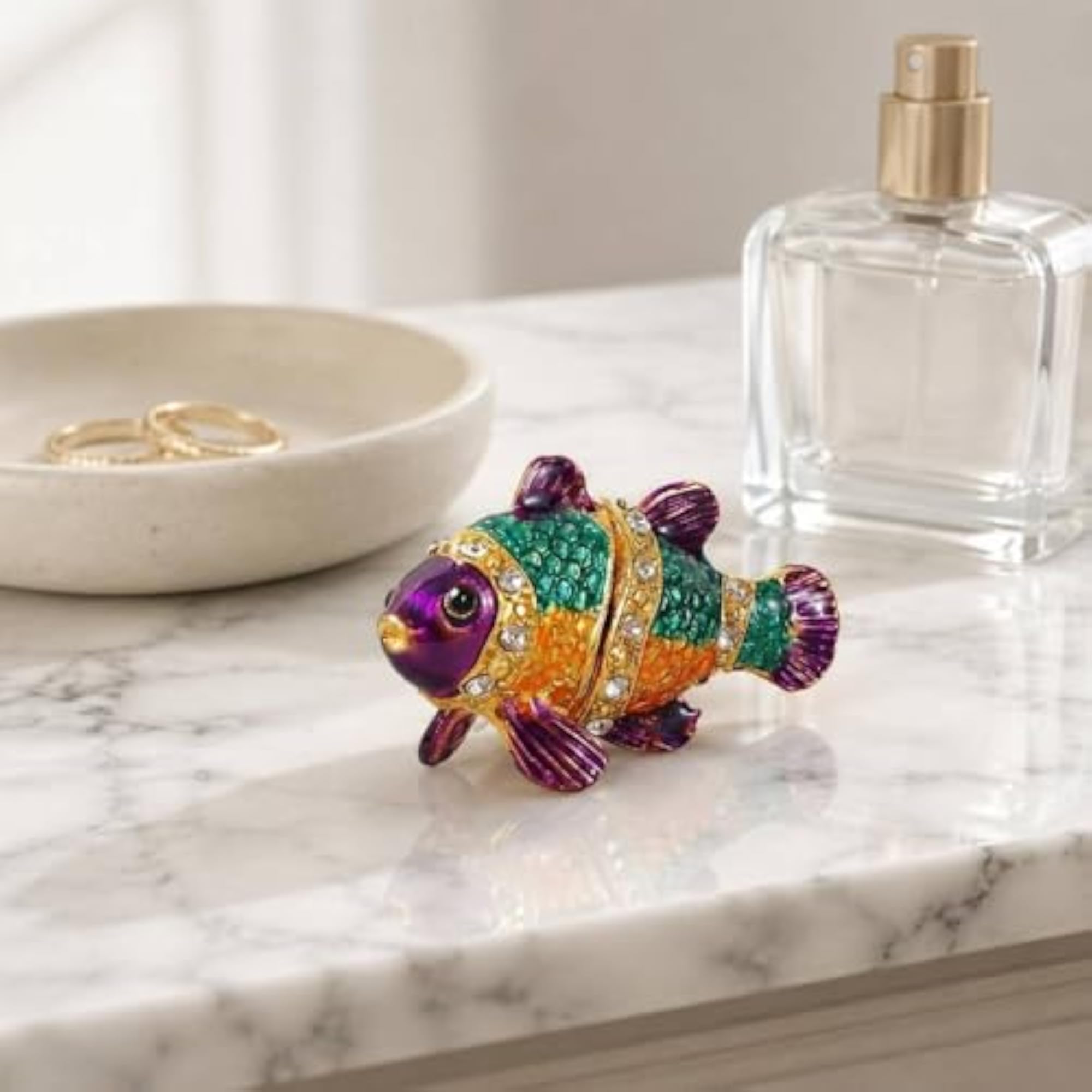 Miniature Enamelled Fish Jewelry Box