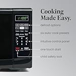 Farberware Countertop Microwave 700 Watts, 0.7 Cu. Ft. - Microwave Oven With LED Lighting and Child Lock - Perfect for Apartments and Dorms - Easy Clean Grey Interior, Retro Black - Image 3