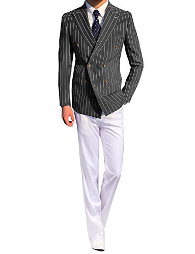 Veste à rayures homme costume 2 pièces chic pour grand mariage
