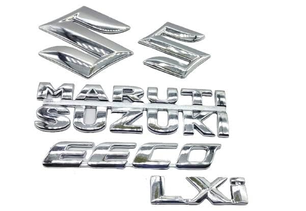 Image of Car Name Emblem Monogram Logo Sign Badge Decals Sticker Chrome Plastic for (Maruti Suzuki Eeco LXI)