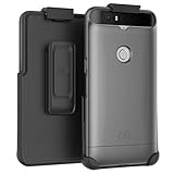 Nexus 6P Belt Case, Encased (SlimShield Edition) Secure Fit Holster Clip + Easy-Grip Slider Shell (Metallic Gray)