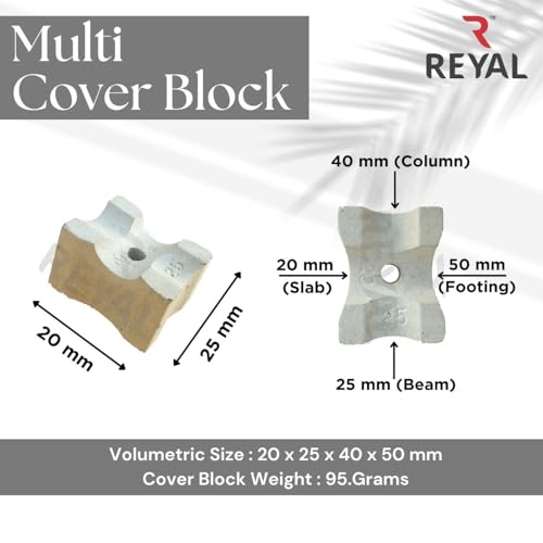 Reyal Cover Block Mould 42 Cavity(20mm/25mm/40mm/50mm) With Hole for Slab/Beam/Column(Material Soft PVC)(Make In India) Cover Block | Building Material | DIY MOULD
