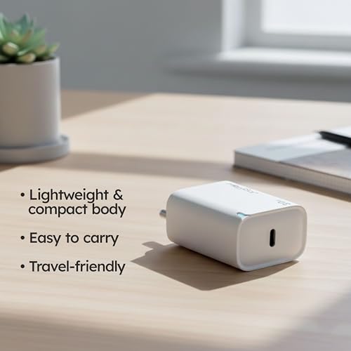 Image of Trueview 30W Fast Charging Power Adapter with Type-C Port | Wall Charger for Mobile Phones & USB-C Devices | White