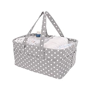 QiANBiRD Baby Diaper Caddy Large Collapsible Nursery Organizer Storage Basket for Boy Girl Portable Holder Tote Bag for…