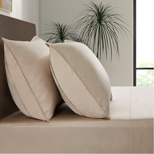Image of Luxury Bamboo Market | King Envelope Pillowcase Set | 100% Viscose Made from Bamboo | Organically Grown | Ultra Soft | Cooling | 2pcs [Dune]