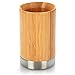 com-four® Tasse à Brosse à Dents - Porte-Brosse à Dents en Bambou et Acier Inoxydable - Tasse à Brosse à Dents décorative - Tasse pour la Salle de Bain (1 pièce - Bambou et Acier Inoxydable)