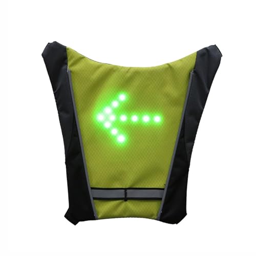 Chaleco De Señalización Led Para Bicicleta - 25×25 Cm, Mochila Ciclismo Luminosa Control Remoto Inalámbrico | Chaleco De Nylon Y Poliéster Impermeable Con Luz De Advertencia Para Bicicleta, Camping
