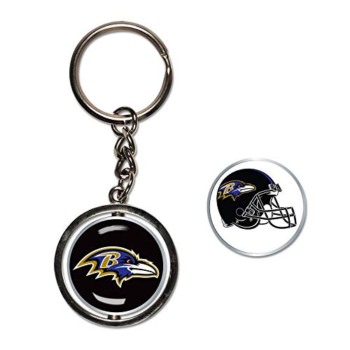 Porte-clés Baltimore Ravens Spinner en métal chromé et durable