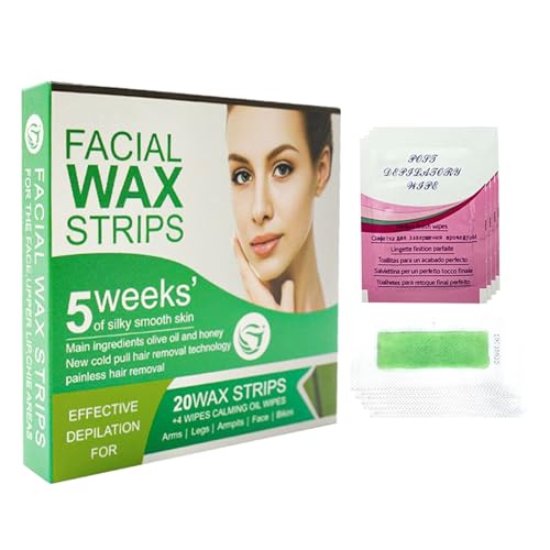 Yabauuop Tiras Depilatorias Faciales,Tiras para Axilas | Algodón Natural Suavizante Rápido Para Piel Sensible Mujer Mano Pierna Pecho
