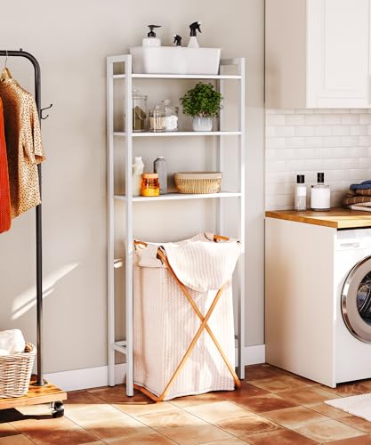 Image of HOOBRO Over The Toilet Storage, 3-Tier Bathroom Organizer Shelf Over Toilet, Freestanding Bathroom Storage Shelves, Space Saver, Easy to Assemble for Room, White WT41TS01