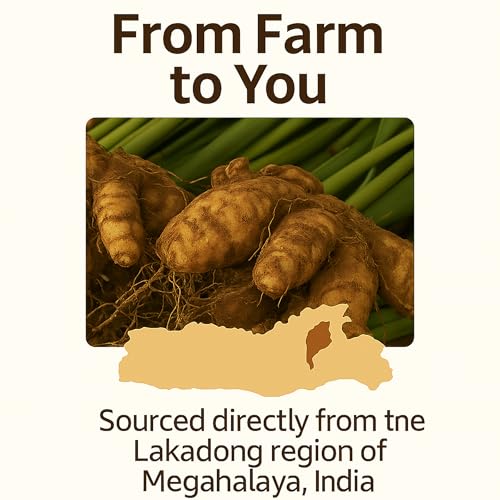 Go-Yogik Lakadong Kurkumapulver – 150 g , Hoher Curcumingehalt 7–9 %, Laborgeprüft auf Reinheit | Glutenfrei, Ohne Gentechnik, Traditionell angebaut & sonnengetrocknet | Superfood & Ayurveda