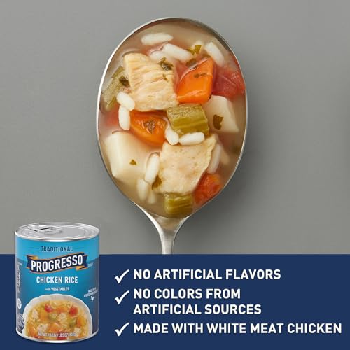 Image of Progresso Traditional, Chicken Rice with Vegetables Canned Soup, 19 oz. (Pack of 12)