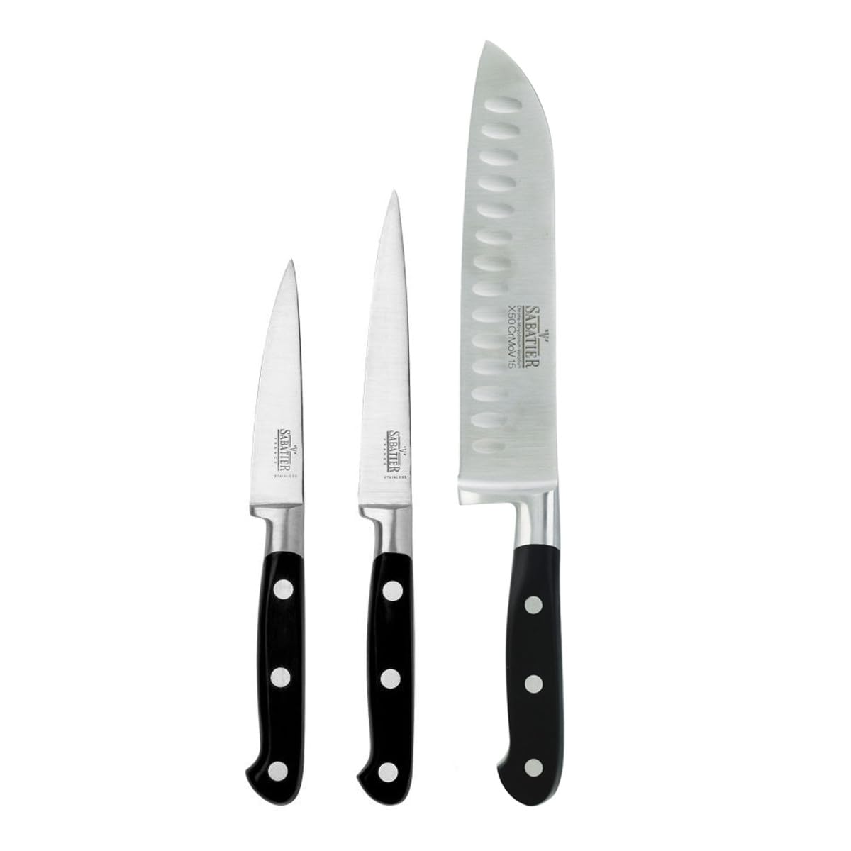 Richardson Sheffield V Sabatier X50CrMoV15 Stainless Steel 3 Piece Kitchen Knife Set