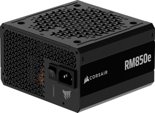 Corsair RM850e ATX 3.1 PCIe 5.1 Ready Fully Modular 850W Power Supply – 12V-2×6 Cable Included, Cybenetics Gold Efficiency, 105°C-Rated Capacitors, Modern Standby Mode – Black