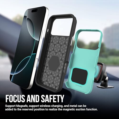 Image of NOXO Ultra-Hybrid Triangle Back Case Cover for iPhone 17 Pro Max, | Shockproof Design | Camera Protection | Soft TPU & Rugged PC | Bumper Case Cover for iPhone 17 Pro Max, (Mint Grean)