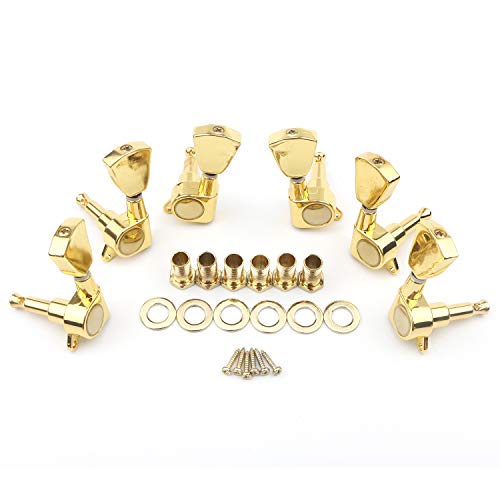 Unxuey 3L3R Mécaniques fermées pour guitare électrique Les Paul Doré - Les Beatles, Paul McCartney, John Lennon, RIngo Starr, George Harrison Unxuey 3L3R Mécaniques fermées pour guitare électrique Les Paul Doré