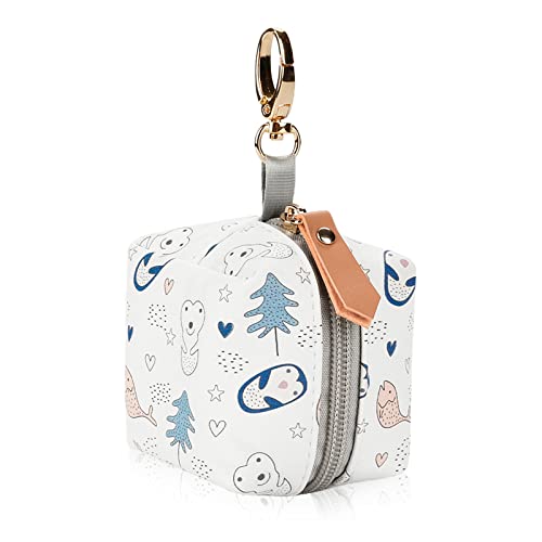 Image of Pacifier Case Bag - Pacifier Holder with Clip for Diaper Bag Stroller Purse, Holds 2 Pacifiers Outdoor Travel