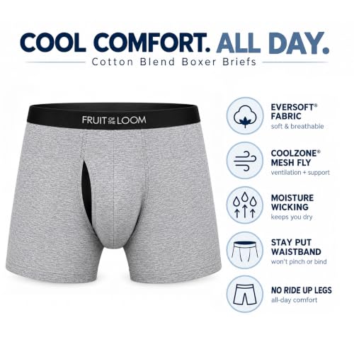 Discover Comfort and Breathability with Fruit of the Loom Mens Coolzone Boxer Briefs - Image 2