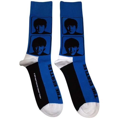 Rock Off officially licensed products The Beatles A Hard Days Night Headshots Ankle Socks Size One Size - Les Beatles, Paul McCartney, John Lennon, RIngo Starr, George Harrison Rock Off officially licensed products The Beatles A Hard Days Night Headshots Ankle Socks Size One Size