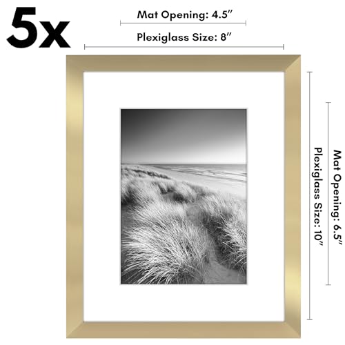 Americanflat, Bilderrahmen, 20 x 25 cm, mit poliertem Plexiglas – 5er-Set, 13 x 18 cm Rahmen mit Passepartout oder 20 x 25 cm-Fotos ohne… – Ansicht 2