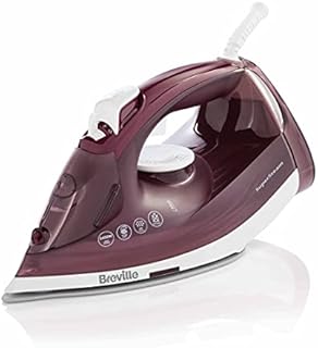 Breville SuperSteam Steam Iron | 2400W | Ceramic Soleplate | 180g Steam Shot | 300ml Water Tank | Red and Silver [VIN412]