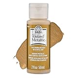 FolkArt Radiant Metallic Multi-Surface Acrylic Craft Paint, Sparkling Gold, 2 fl oz