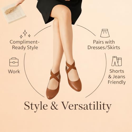 Image of EMMA NEW YORK Ankle Strap Flats for Women, Women Flat Ballerina Shoes, Women's Ballet Flats with Strap
