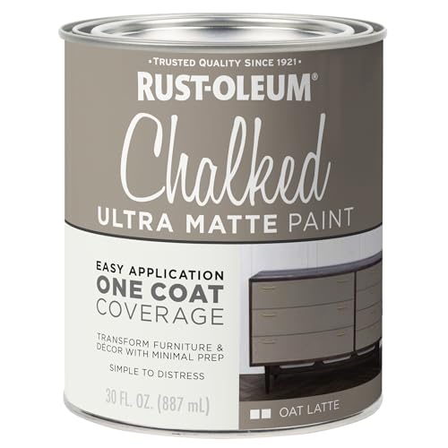 Image of Rust-Oleum Oat Latte Chalked All-in-One Ultra Matte Paint | One Coat Coverage | No Primer, Sanding, Or Topcoat Needed | Easy Clean Up | Made in USA | 30 OZ