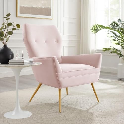 Sillón Retro Glam Terciopelo Rosa miniatura 2