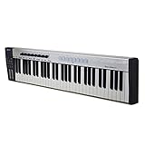 El teclado MIDI maestro profesional presenta un panel de aluminio cepillado, una pantalla LED clara y 61 teclas semipesadas con aftertouch.