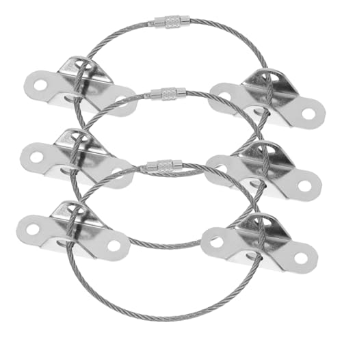 ibasenice 3セット家具転倒防止器具 ステンレス鋼製高耐久ベビーセーフティストラップ 耐錆設計で棚 クローゼット テレビ固定用 アクセサリー