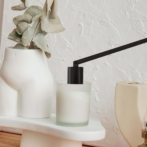 JHZABPO Candle Snuffer, Candle Snuffer Extinguisher with Long Handle, Black Stainless Steel Wick Flame Snuffer for Putting Out Candle Flame Safely