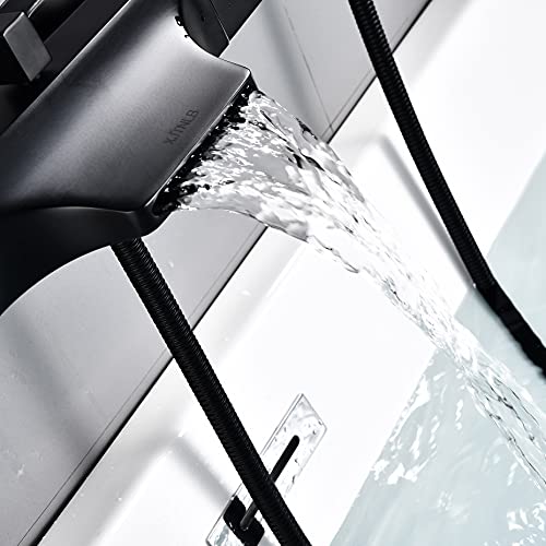 Mitigeur bain douche cascade noir avec bec de remplissage fluide - 5