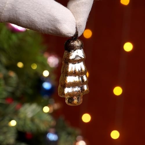 Image of Indianshelf 25 Piece Handcrafted Glass Vintage Ornaments with Gift Box- Vintage Christmas Tree Ornaments Set- Distress Mini Xmas Decor - Unique Retro Christmas Decorations Bulk, Reusable Holiday Decor