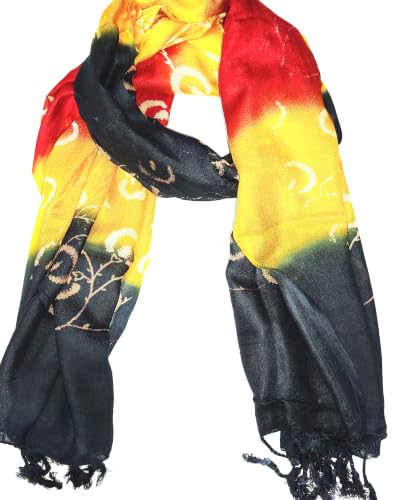 Image of Women Dupatta Multicolour Tie-Dye with Tassel