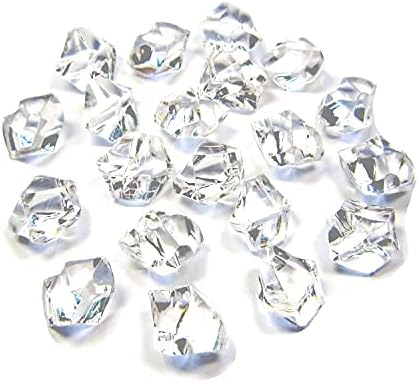 ARZASGO 1000PCS Acrylic Crystals Ice Rocks Clear Gem Stones for Vase Fillers, Table Scatter, Party Favor, Wedding Decoration, Arts Crafts (2/4 inch)