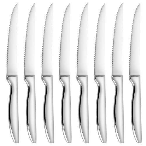 Image of Steak Knife Set of 8, Serrated Steak Knife, Kitchen Steak Knives, Steak Knives Dishwasher Safe, Stainless Steel Knives
