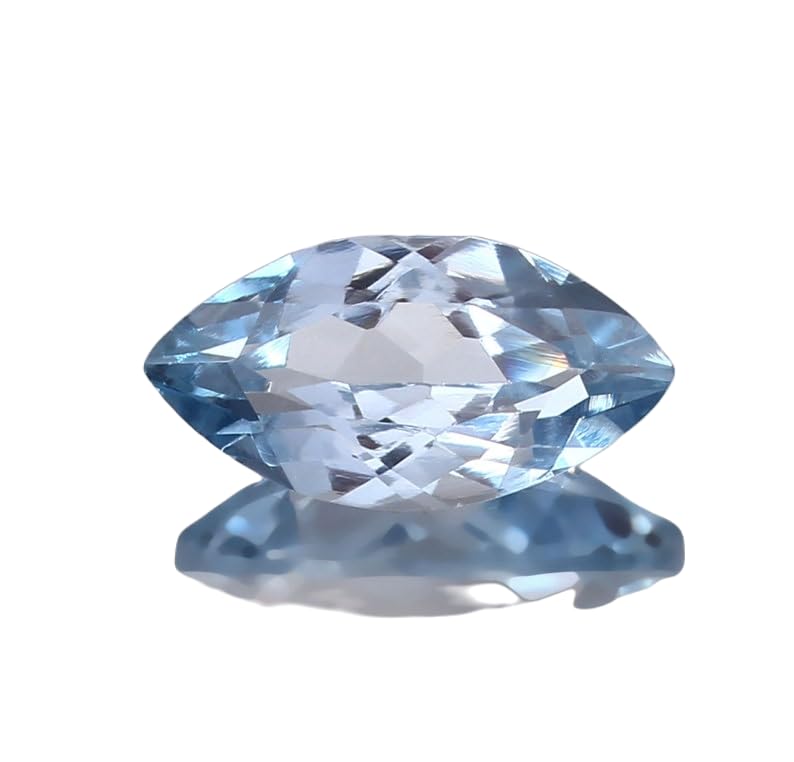 Aigue-marine marquise 16x8mm naturelle, pierre facettée indispensable pour monter une bague