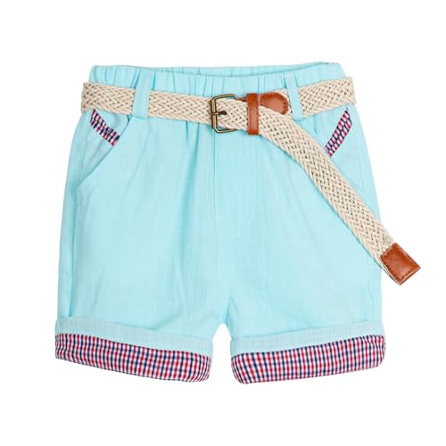 Pantalones cortos de lino para niños ropa ligera de verano transpirable 2-8 años