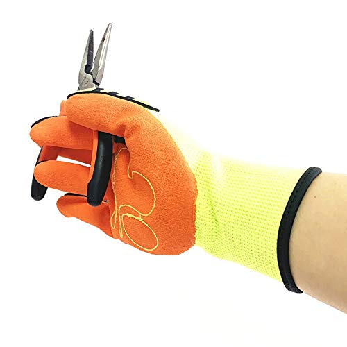 Rękawice robocze odporne na zużycie Rękawice robocze Poziom 5 Rękawice cięte Sandy Nitryl Powlekane Rękawice robocze Oilfield Oddychające (Color : Yellow, Size : XXL)