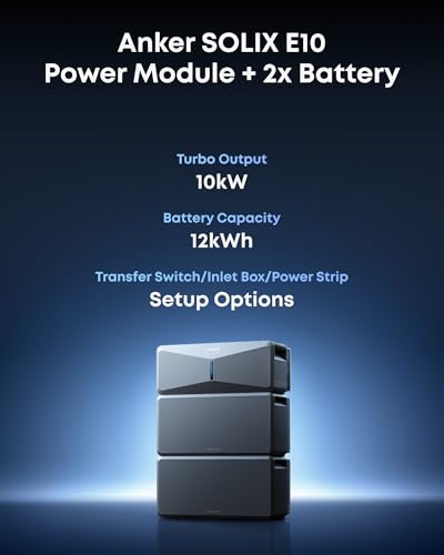 Image of Anker SOLIX E10 Prime Off-Grid Kit, Extra Battery, 12kWh Expandable to 90kWh, 10kW Turbo Output, 9kW Solar Input, Generator-Ready, NEMA 4, Up to 12-Month 0% APR