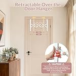 Over The Door Hanger for Laundry, Collapsible Over Door Hooks Foldable Clothes Drying Rack with 7 Wood Hooks for Hanging Clothes Coat, Door Hooks Towel Rack for Bedroom Dorm Bathroom Living Room - Image 3