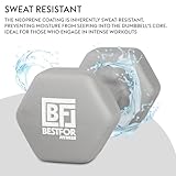 Bestfor Pair of 8kg Hex Anti Roll Non Slip Neoprene Dumbbell Weights For Exercise, Fitness, Workouts, Lifting with Exercise Chart - Image 6