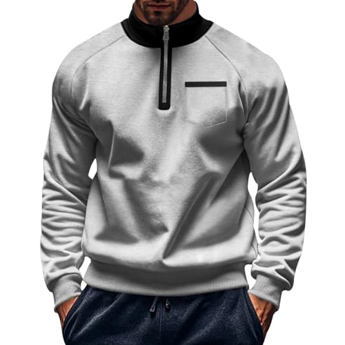 Pull à fermeture éclair 1/4 homme vêtement manches longues col Henley