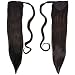 Human Hair Ponytail Extension Wrap 20" 80 Grams Remy Premium Grade AAAAA 100% Real Long Straight Human Hair Silky Soft by Knockout Hair (#01B/#02 Natural Black/Dark Brown Mix)