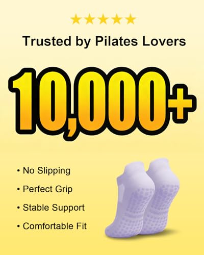 Image of Aoliks Grip Pilates Socks Women, Yoga Socks for Ballet Barefoot Workout Athletic Socks