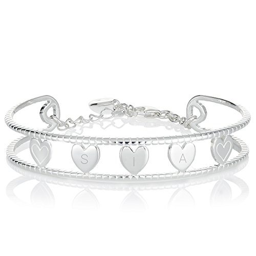 Brazalete personalizado con texto en inglés Her Love Bangle, color marrón