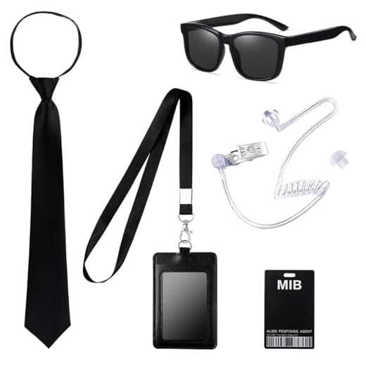FUKPO Kit Men in Black Disfraz Agente Secreto Complementos Vigilante Seguridad Privada Guardaespaldas Mib Pinganillo Accesorios, Set Disfraces Carnaval Espia Segurata Traje Hombre Mujer Adulto Niño