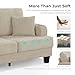 Homes: Inside + Out Reese Modern Plush Chenille Couch with Side Pockets, Cup Holders and USB Ports, Wooden Comfortable Sofa for Living Room, Bedroom and Office, Beige
