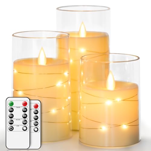 salipt Velas LED sin Llama con Control Remoto, Juego de 3
